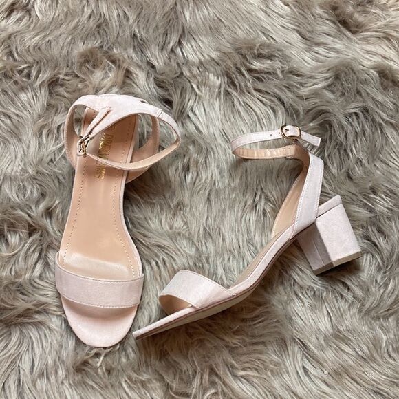 DREAM PAIRS Carnival Leather Suede Ankle Strap Low Block Chunky Heel Sandal Pump - Picture 2 of 15